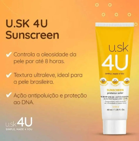 U Sk 4U Sunscreen F50 40 Ml