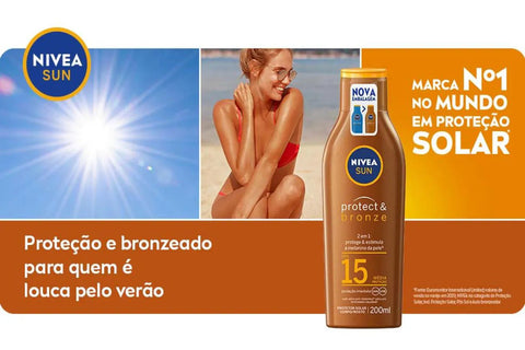Protetor Solar Corporal Nivea Sun Protect & Bronze FPS 15 - 200 mL