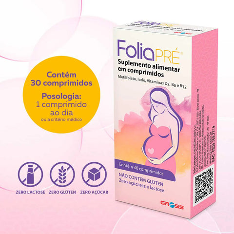 Polivitamínico Foliapré Gestantes 30 Unidades - Comprimido