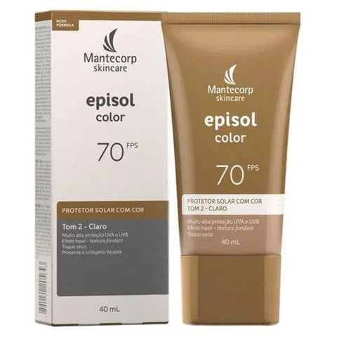 Protetor Solar Facial Episol Color Claro - FPS 70 - 40 mL
