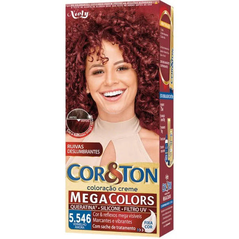 Tintura Cor & Ton Mega Colors Nº 5.546 Vermelho Amora