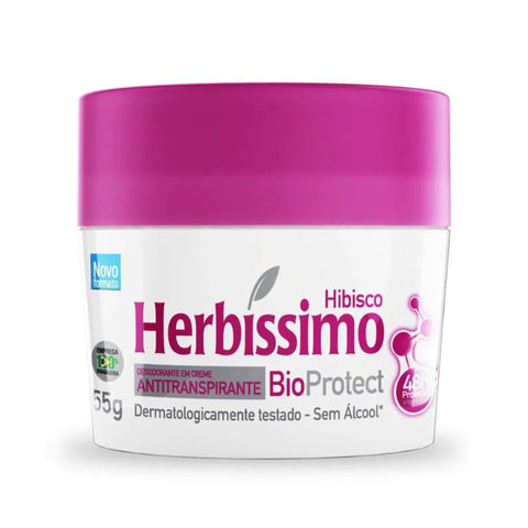 Desodorante Herbíssimo Bioprotect Hibisco, Creme Com 55G