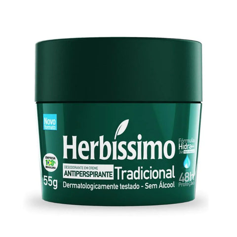 Desodorante Antitranspirante Herbíssimo Tradicional, Creme, 1 Unidade Com 55G