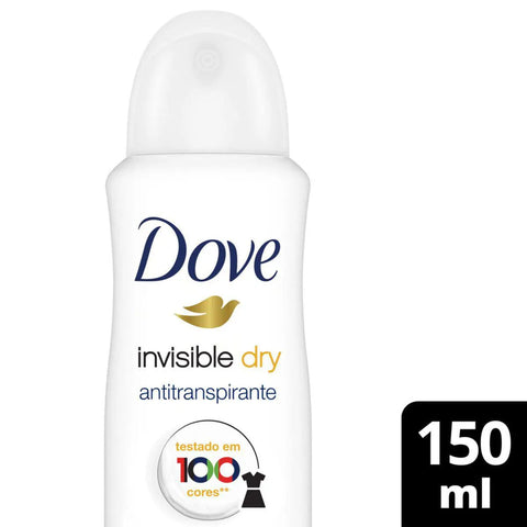 Desodorante Antitranspirante Feminino Dove Invisible Dry, Aerossol, 1 Unidade Com 150Ml