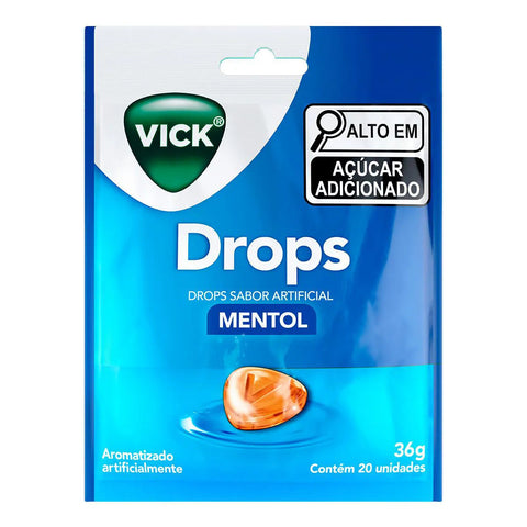 Vick Drops Sabor Mentol - Pastilha - 20 Unidades