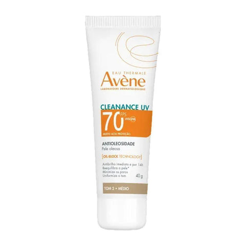 Protetor Solar Facial Avène Cleanance UV Tom Médio - FPS 70 - 40 g