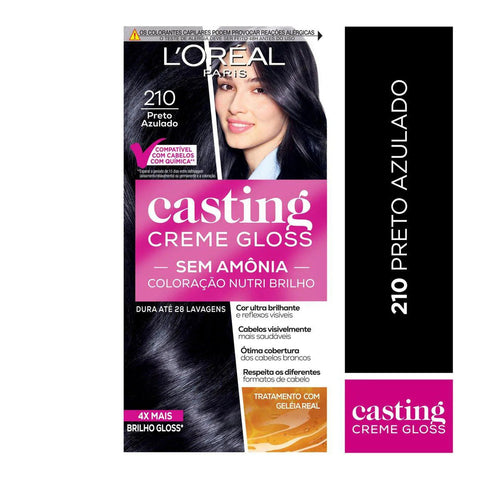 Tonalizante L'Oréal Casting Creme Gloss N° 210 Preto Azulado