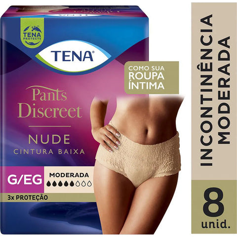 Fralda Geriátrica Tena Pants Discreet Tamanho G/EG - 8 Unidades