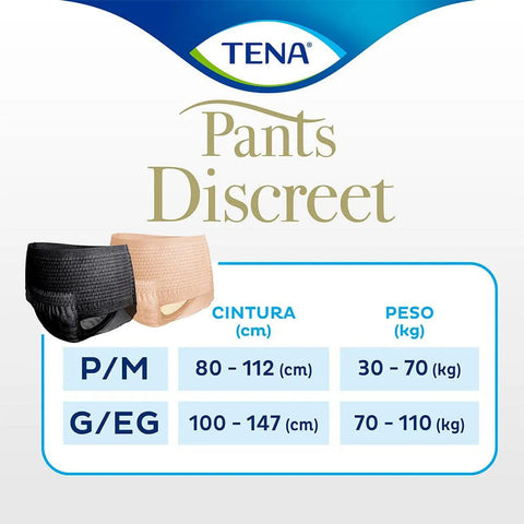 Fralda Geriátrica Tena Pants Discreet Tamanho G/EG - 8 Unidades
