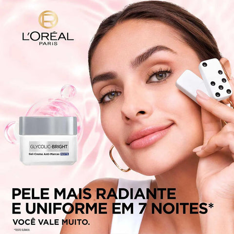 Gel-Creme Facial Anti-Marcas Noite L'Oréal Paris Glycolic Bright 49g