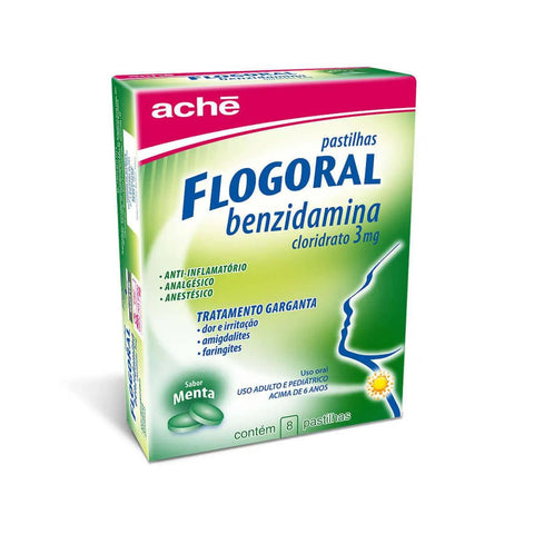 Flogoral Sabor Menta - 8 Unidades - Pastilha