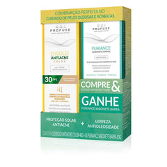 Kit Facial Profuse Protetor Solar Ensolei Antiacne Color + Sabonete em Barra Puriance FPS 30 - 40 g + 80 g