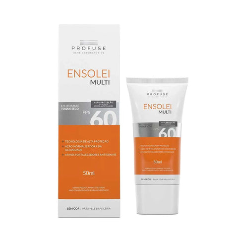 Protetor Solar Facial Profuse Ensolei Multi Sem Cor - FPS 60 - 50 mL
