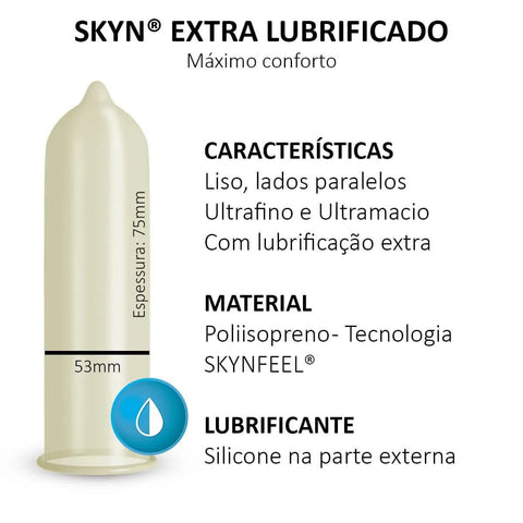 Preservativo Blowtex Skyn Extra Lubrificado 3 Unidades