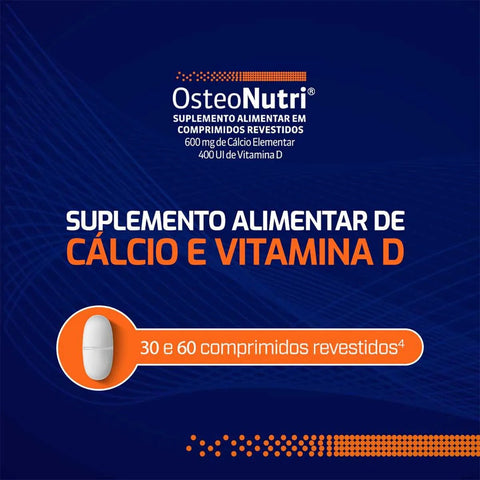 Osteonutri 600mg + 400UI - 60 Unidades - Comprimido