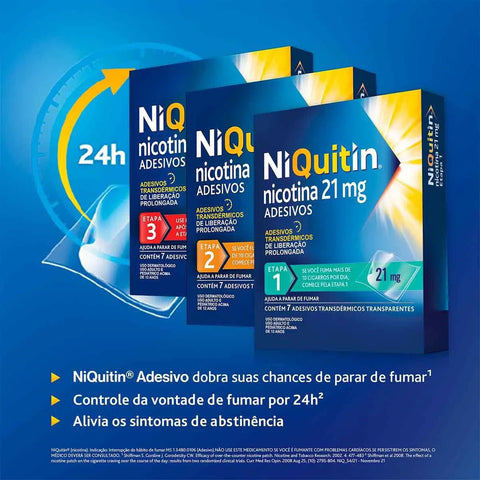 NiQuitin 21mg - 7 Unidades - Adesivo