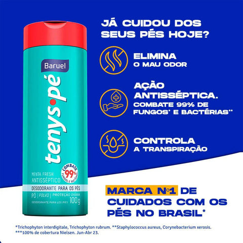 Talco Antisséptico Tenys Pé  Action - 100 g