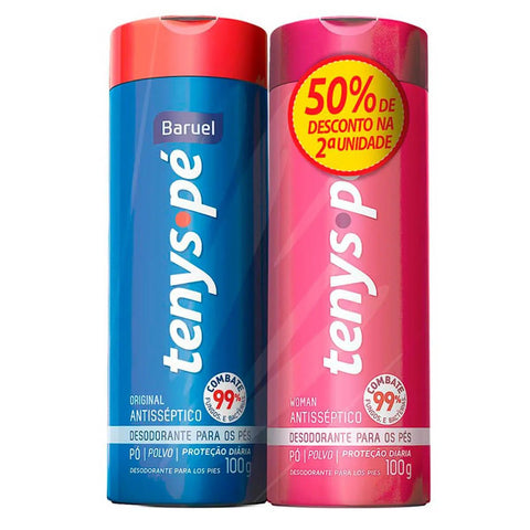 Talco Antisséptico Tenys Pé  Original - 2 x 100 g