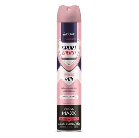 Desodorante Antitranspirante Above Women Maxx, Sport Energy, Aerossol Com 250Ml