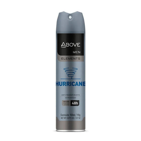 Desodorante Antitranspirante Above Men Elements Hurricane, Aerossol, 1 Unidade Com 150Ml