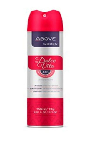 Desodorante Antitranspirante Above Women Dolce Vita, Aerossol Com 150Ml