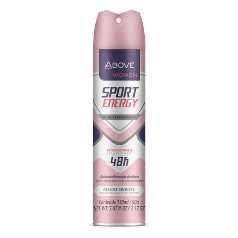 Desodorante Feminino Above Sport Energy Aerossol Com 150Ml