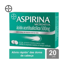 Aspirina MicroAtiva  500mg - 20 Unidades - Comprimido