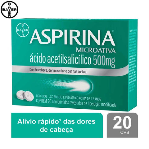 Aspirina MicroAtiva  500mg - 20 Unidades - Comprimido