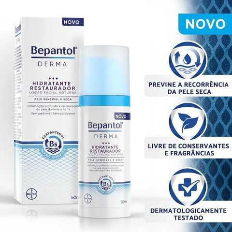 Bepantol Derma Loção Facial Noturna  Restaurador - 50 mL - Creme