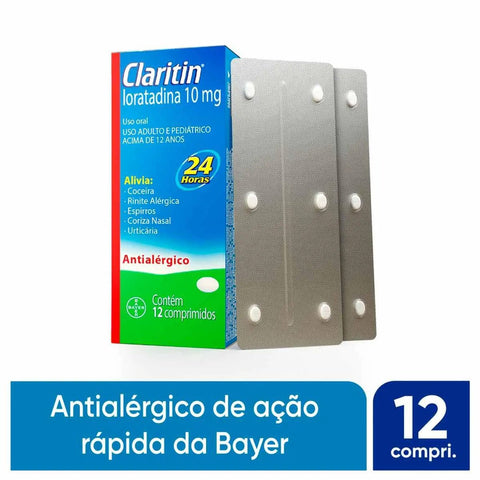 Claritin 10mg - 12 Unidades - Comprimido