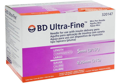 Agulha Bd para Caneta Tamanho 5 mm - 100 Unidades