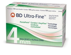 Agulha Bd Ultra-Fine Nano para Caneta  Tamanho 4 mm - 100 Unidades