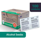 Almofadas Para Assepsia Álcool Swabs Bd  100 Unidades