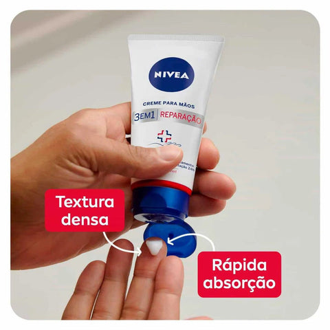 Creme Para Mãos Nivea 3 Em 1 Reparação 75G