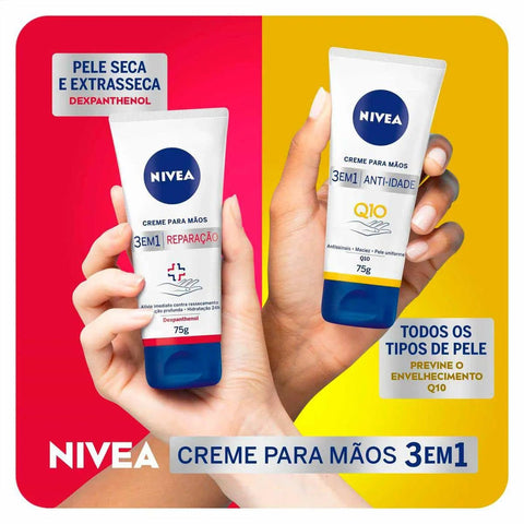Creme Para Mãos Nivea 3 Em 1 Reparação 75G
