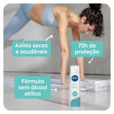 Desodorante Antitranspirante Feminino Nivea Active Dry Fresh Aerossol Com 150Ml
