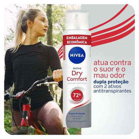Desodorante Antitranspirante Feminino Nivea Dry Comfort Active, Aerossol, 1 Unidade Com 200Ml