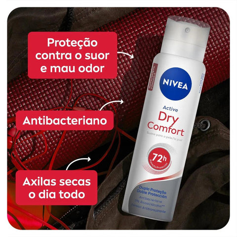 Desodorante Antitranspirante Feminino Nivea Dry Comfort Plus, Aerossol, 1 Unidade Com 150Ml