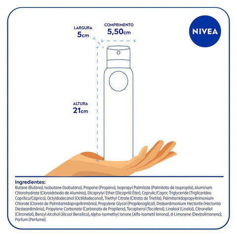 Desodorante Antitranspirante Feminino Nivea Invisible For Black & White Clear, Aerossol, 1 Unidade Com 200Ml