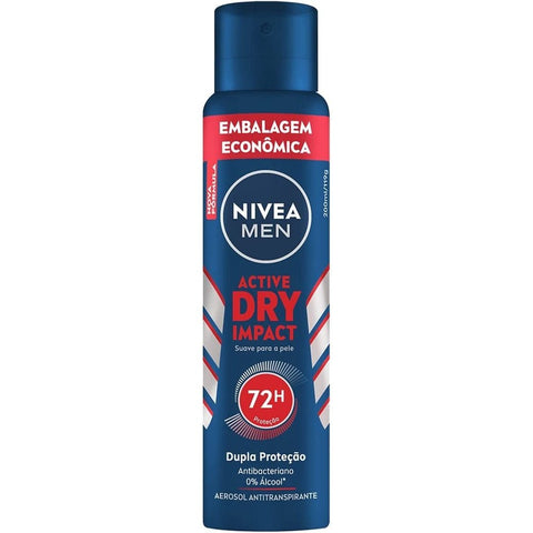 Desodorante Antitranspirante Masculino Nivea For Men Dry Impact Aerossol, 1 Unidade Com 200Ml