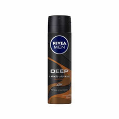 Desodorante Antitranspirante Masculino Nivea Men Deep Carvão Ativado Amadeirado, Aerossol, 1 Unidade Com 150Ml