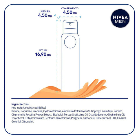 Desodorante Antitranspirante Masculino Nivea Men Sensitive Protect Aerossol, 1 Unidade Com 150Ml