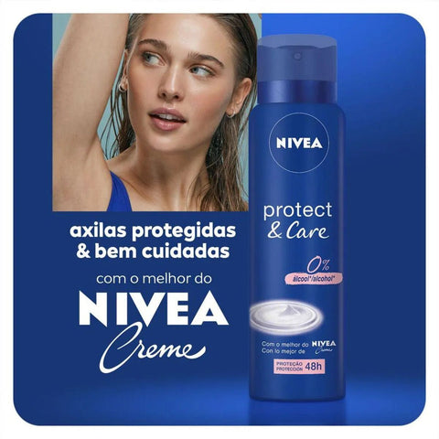 Desodorante Antitranspirante Nivea Protect & Care Aerossol, 1 Unidade Com 150Ml