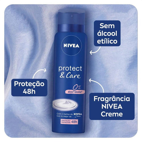 Desodorante Antitranspirante Nivea Protect & Care Aerossol, 1 Unidade Com 150Ml