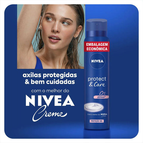 Desodorante Antitranspirante Nivea Protect & Care Aerossol, 1 Unidade Com 200Ml