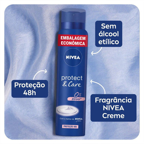 Desodorante Antitranspirante Nivea Protect & Care Aerossol, 1 Unidade Com 200Ml