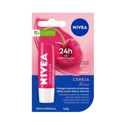 Protetor Labial Nivea Cereja Shine Com Cor 4,8G