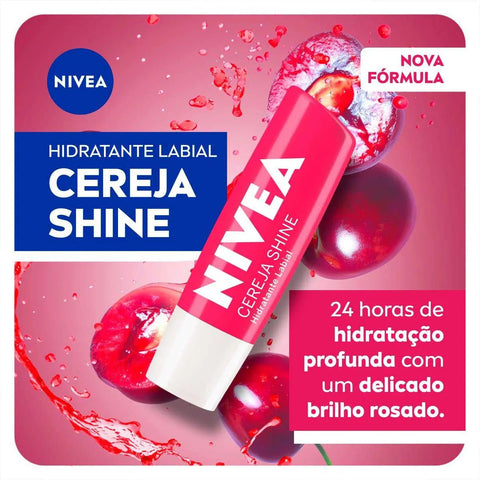 Protetor Labial Nivea Cereja Shine Com Cor 4,8G