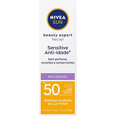 Protetor Solar Facial Nivea Sun Beauty Expert Sensitive Anti-Idade Sensível FPS 50 - 50 g