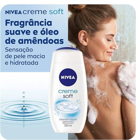 Sabonete Nivea Creme Soft Líquido, 1 Unidade Com 250Ml